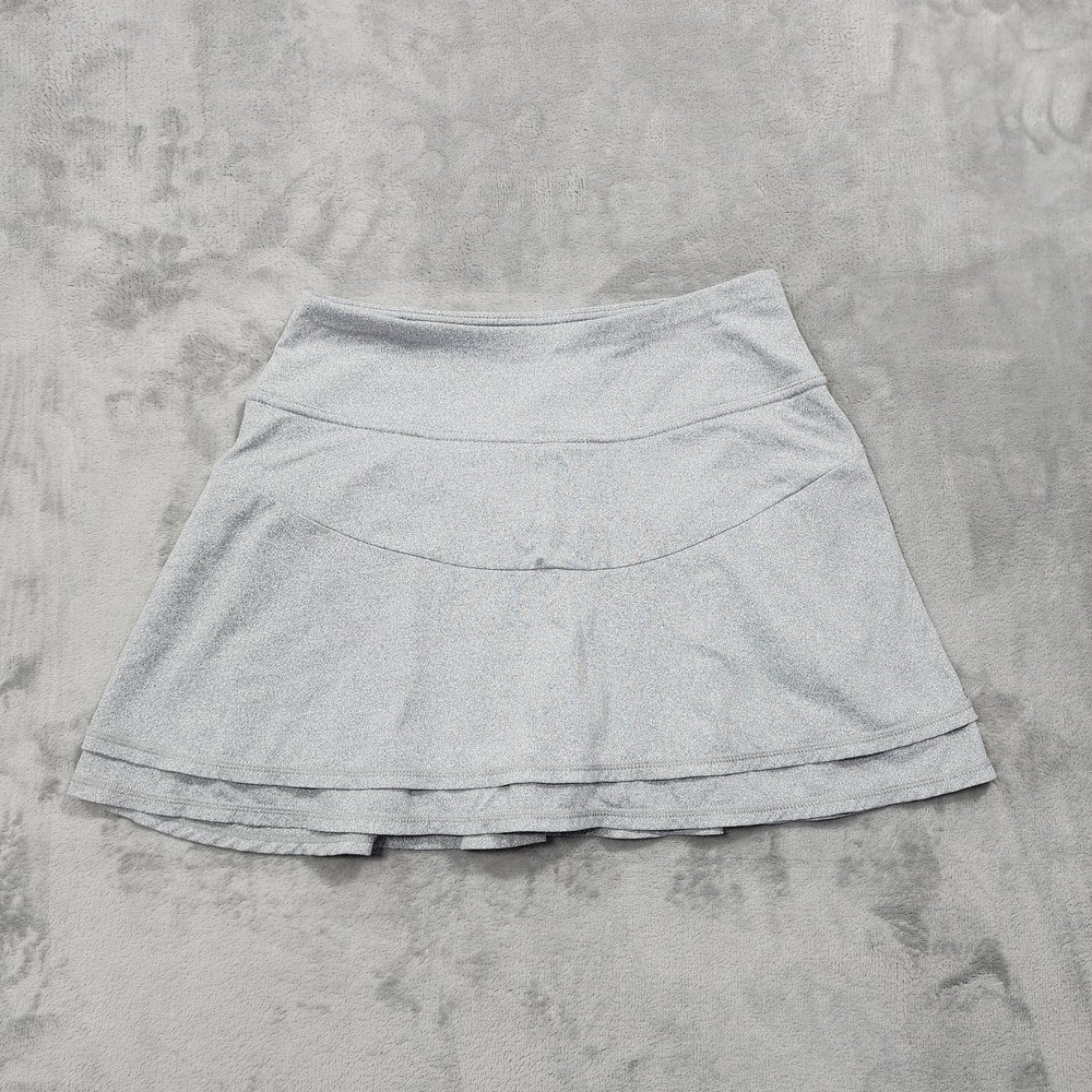 Kyodan Skort Womens M Gray Athletic Stretch Knit Lined Pull On Running Tennis